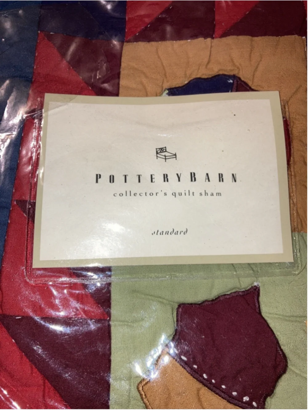 Pottery Barn Holiday Christmas Collectors Quilted Standard Pillow Sham Patchwork